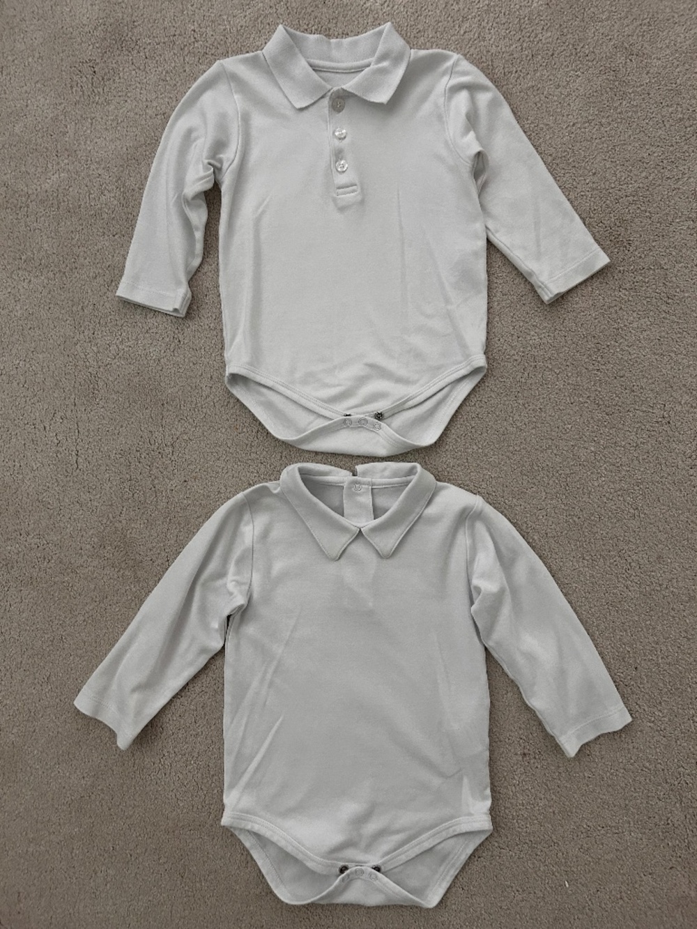 Two Kissy Kissy collared onesies 18-2m Pima cotton